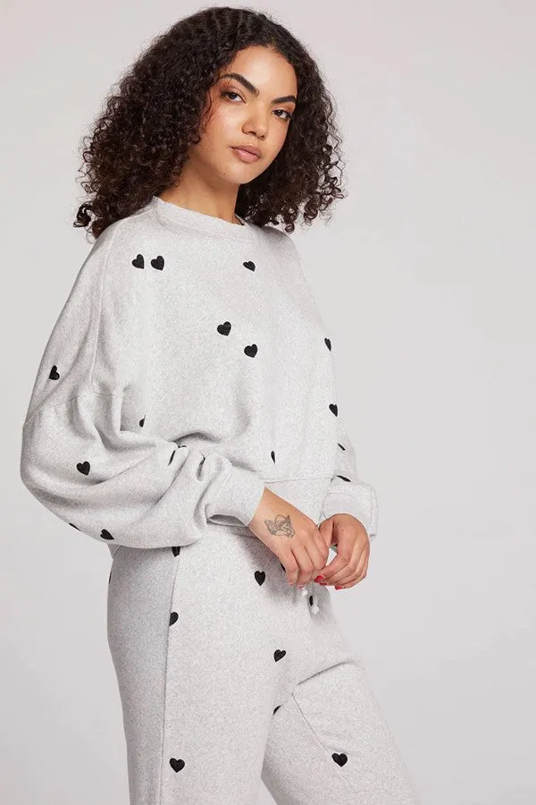 Allover Velvet Hearts Pullover