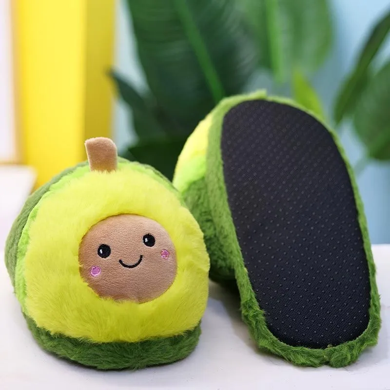 Avocado Fluffy Plush Slippers