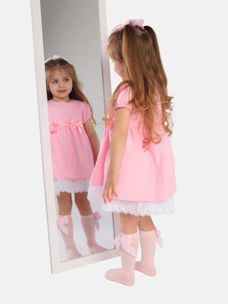 Baby Girl Nina Collection Bow Spanish Dress-Pink