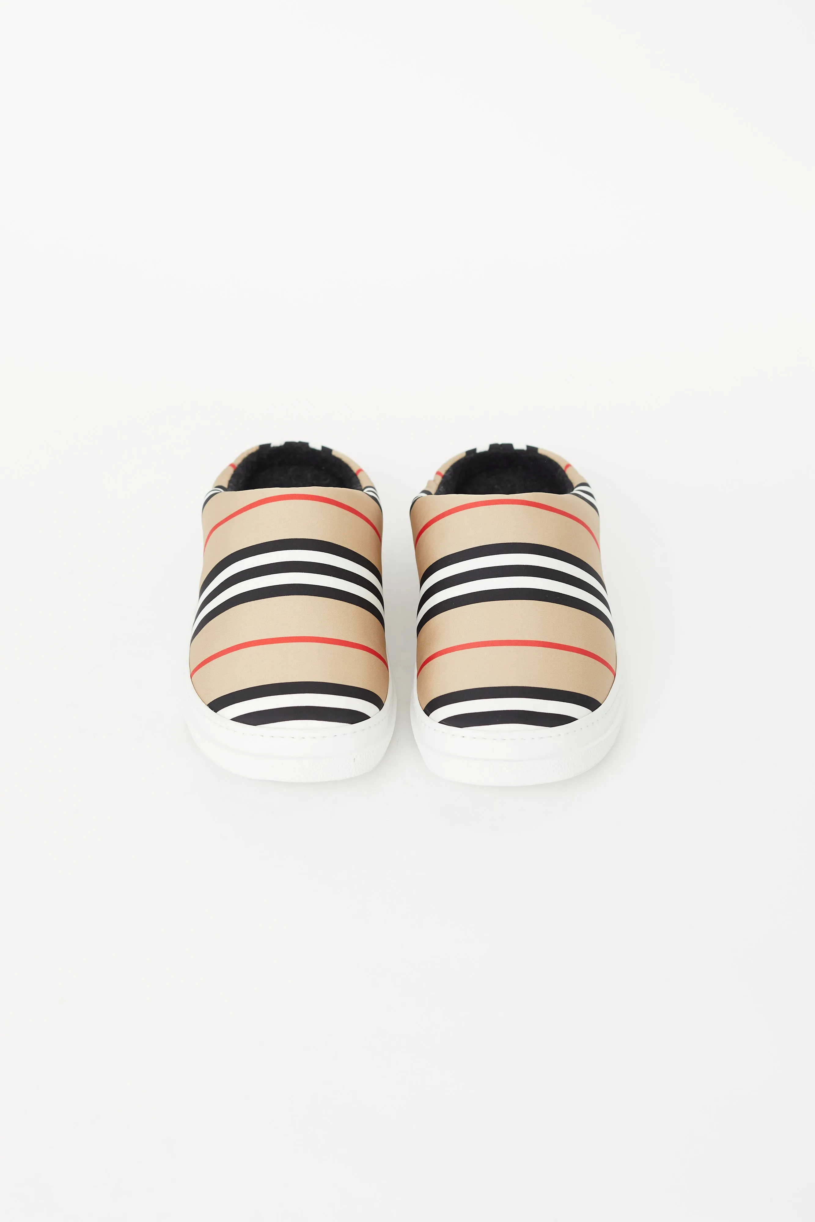 Beige & Multi Padded Homie Stripe Slipper