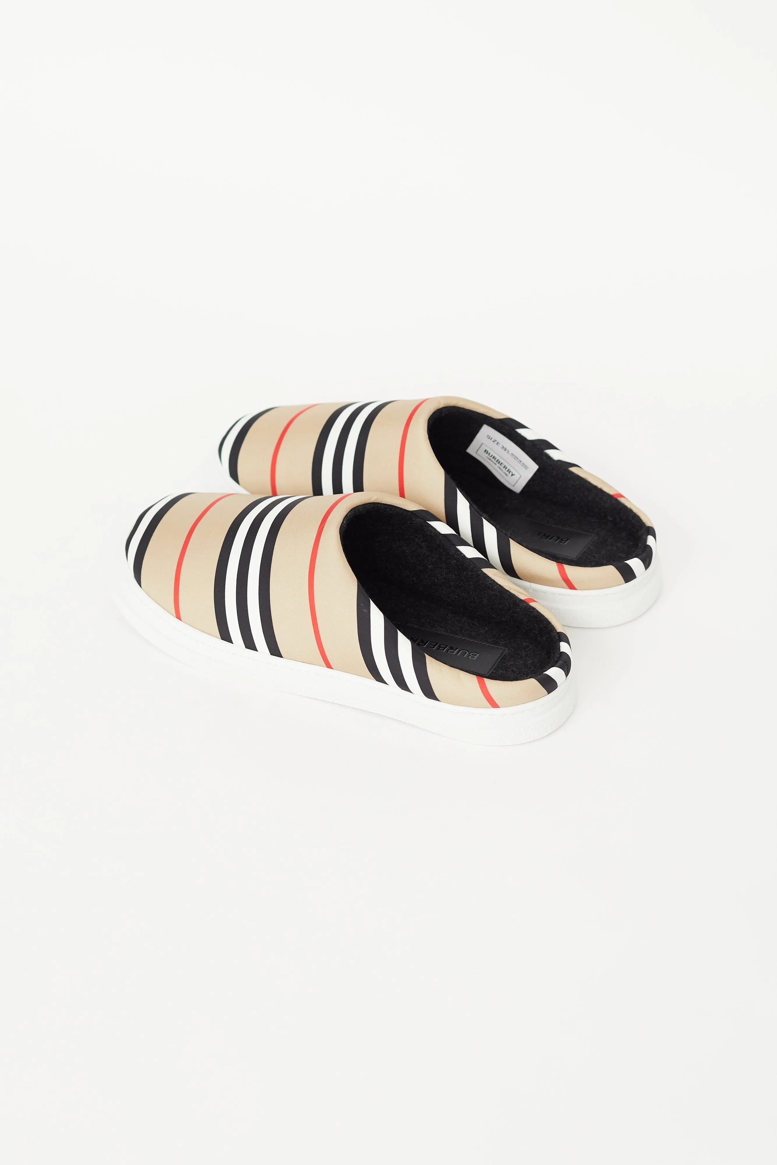 Beige & Multi Padded Homie Stripe Slipper