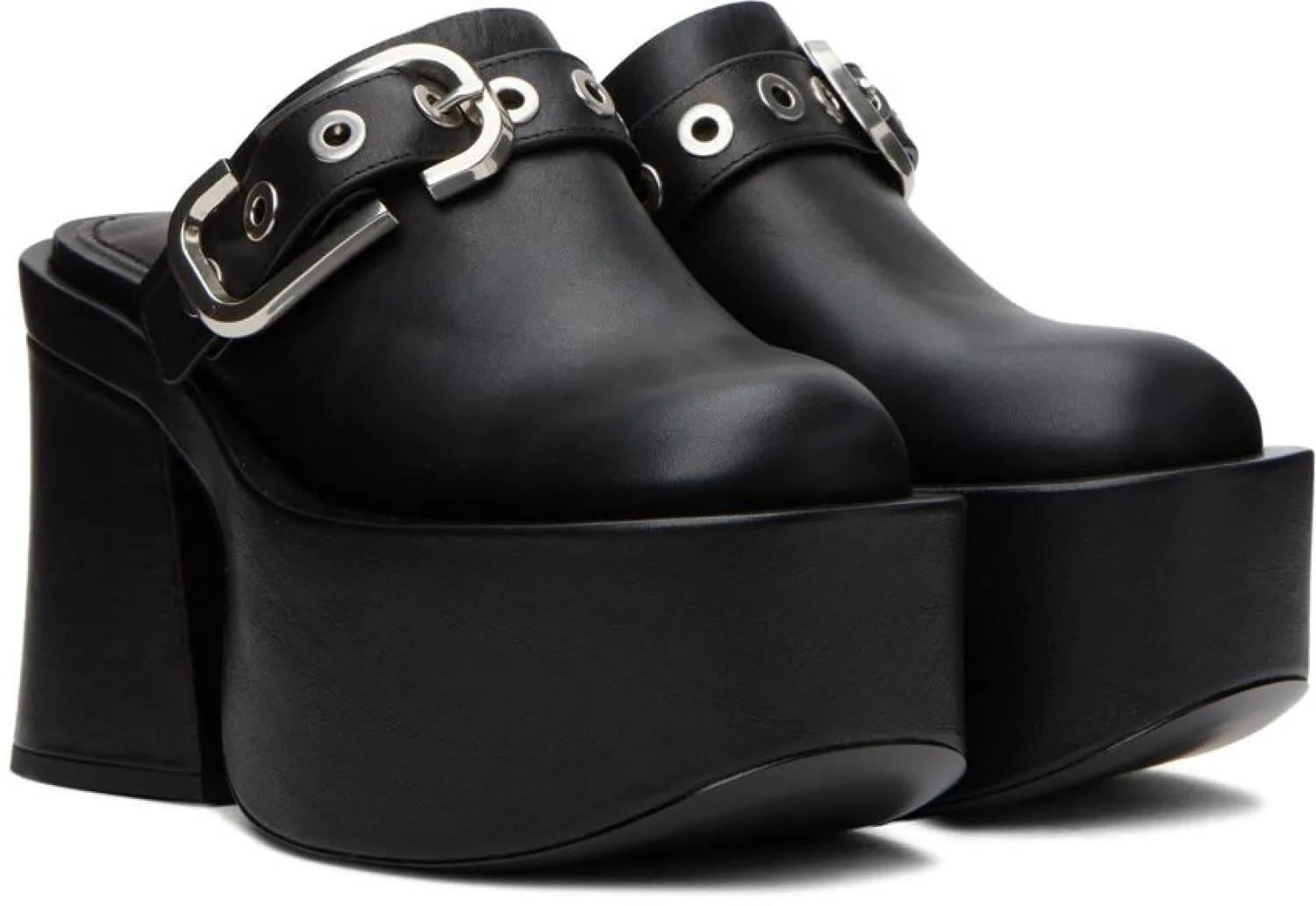 Black 'The J Marc Leather' Mules