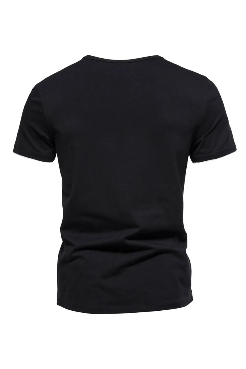 Black V-neck Short Sleeves Summer Men's Tops