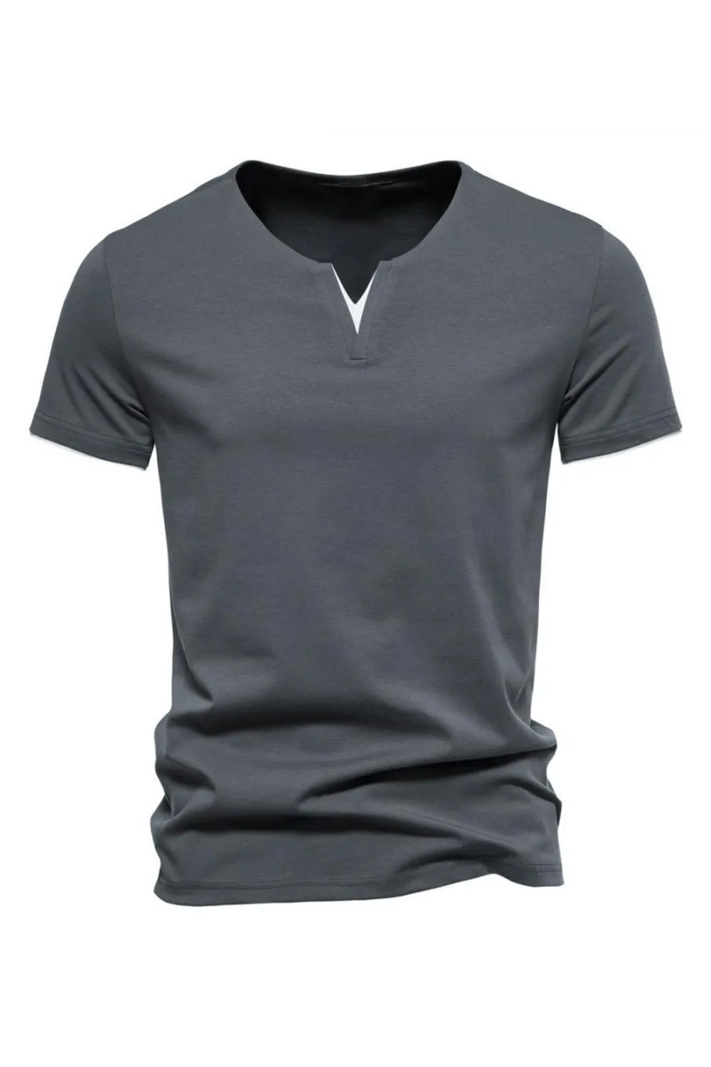 Black V-neck Short Sleeves Summer Men's Tops