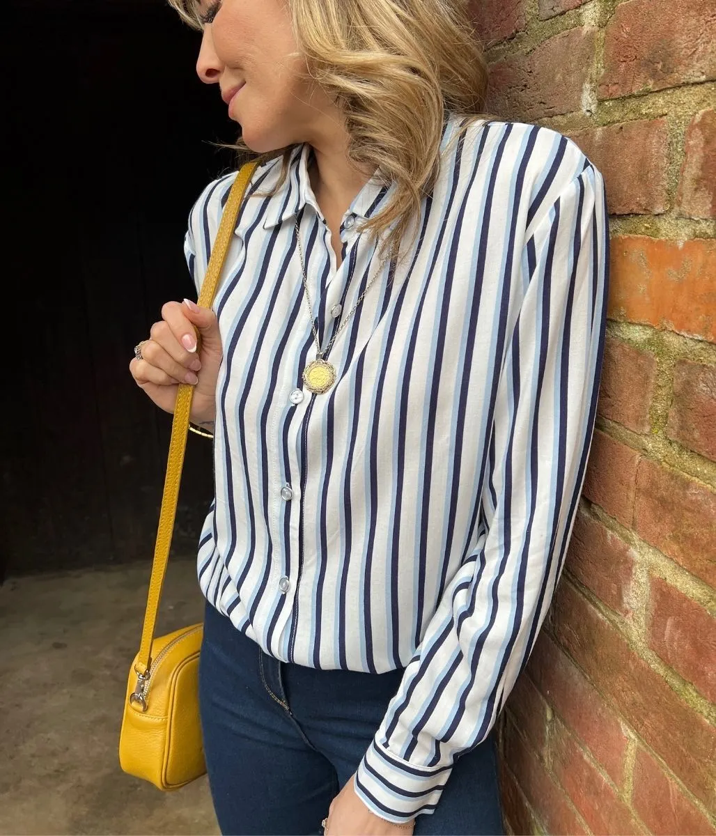 Blue Relaxed Striped Shirt