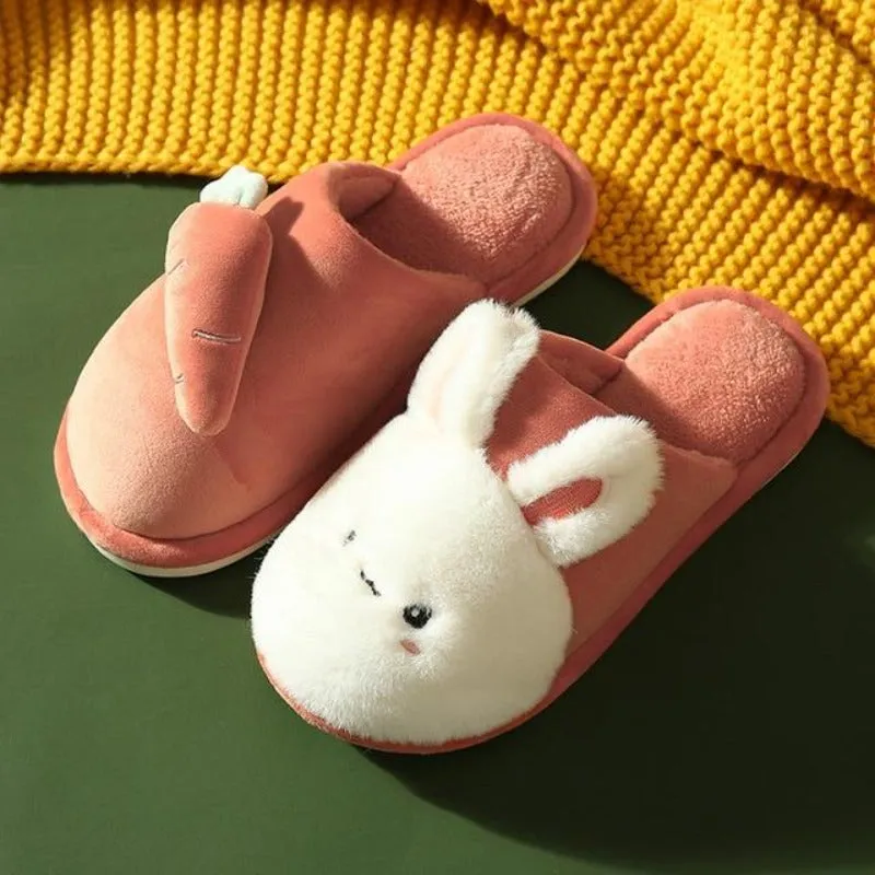 Bunny and Carrot Plush Slippers