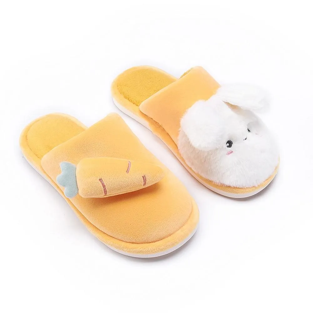 Bunny and Carrot Plush Slippers