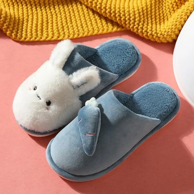 Bunny and Carrot Plush Slippers