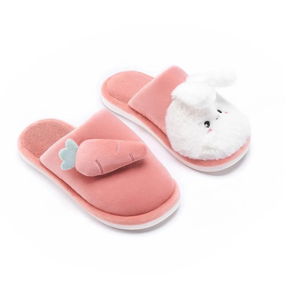 Bunny and Carrot Plush Slippers