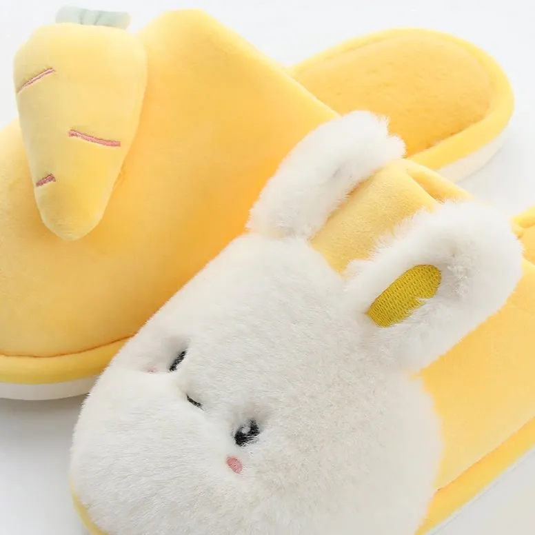 Bunny and Carrot Plush Slippers