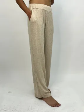 Cashmere Rib Pant - Oatmeal