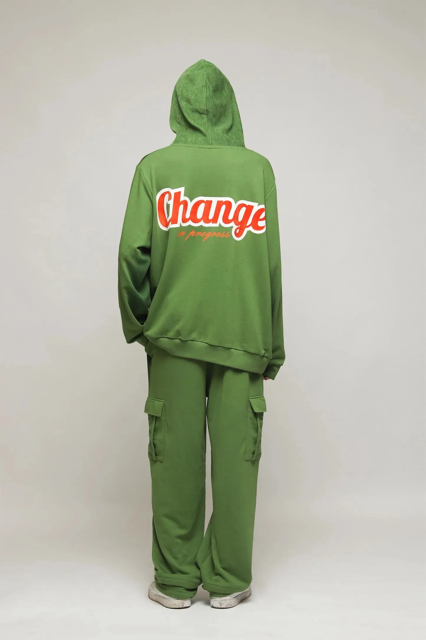 Change in progress Green Oversized Hoodie