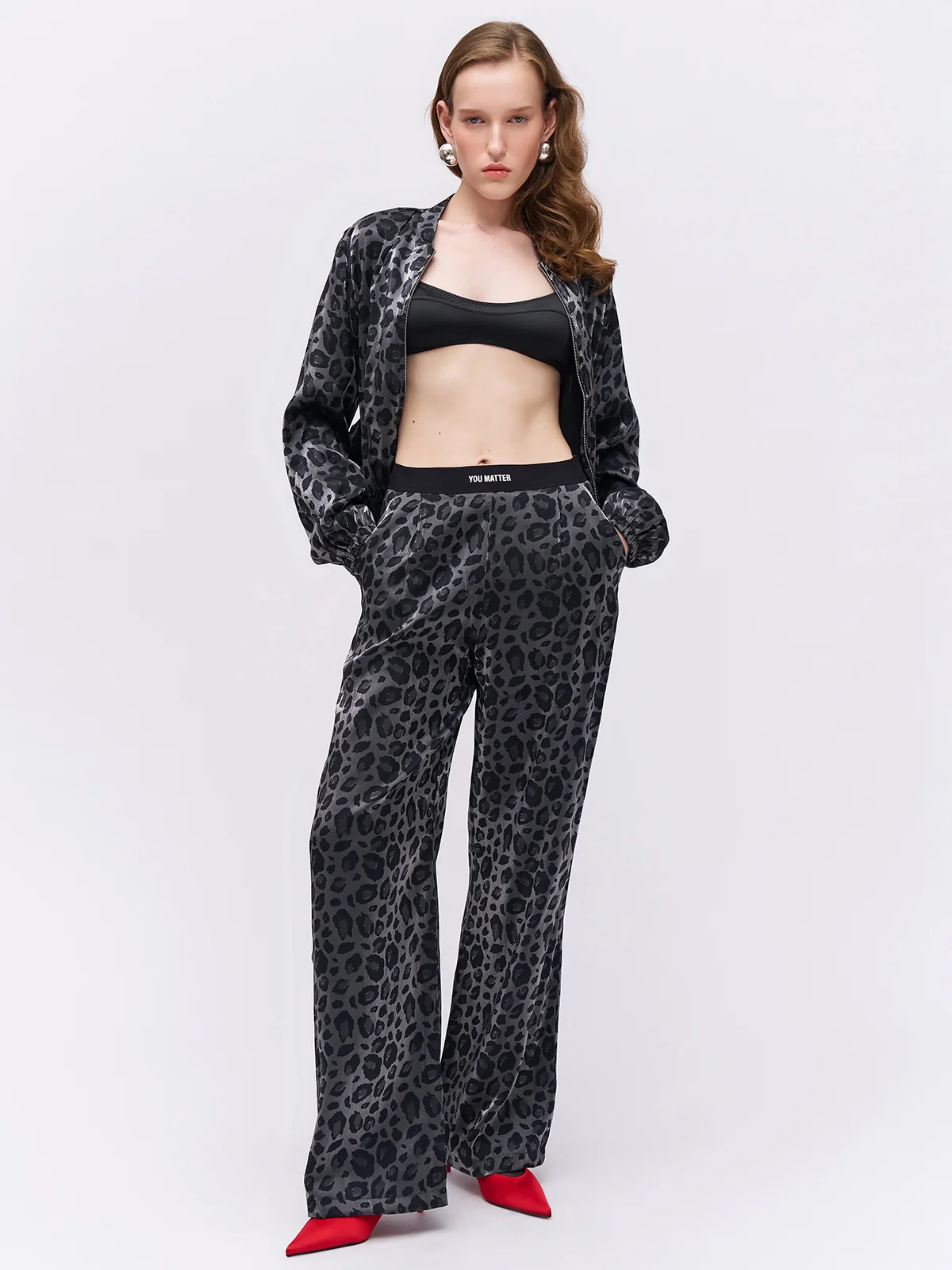 Chiara Shimmery Leopard Pants