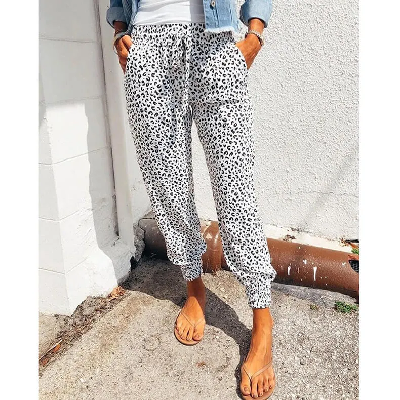 Cozy Chic Leopard Print Jogger Slacks  COLORS