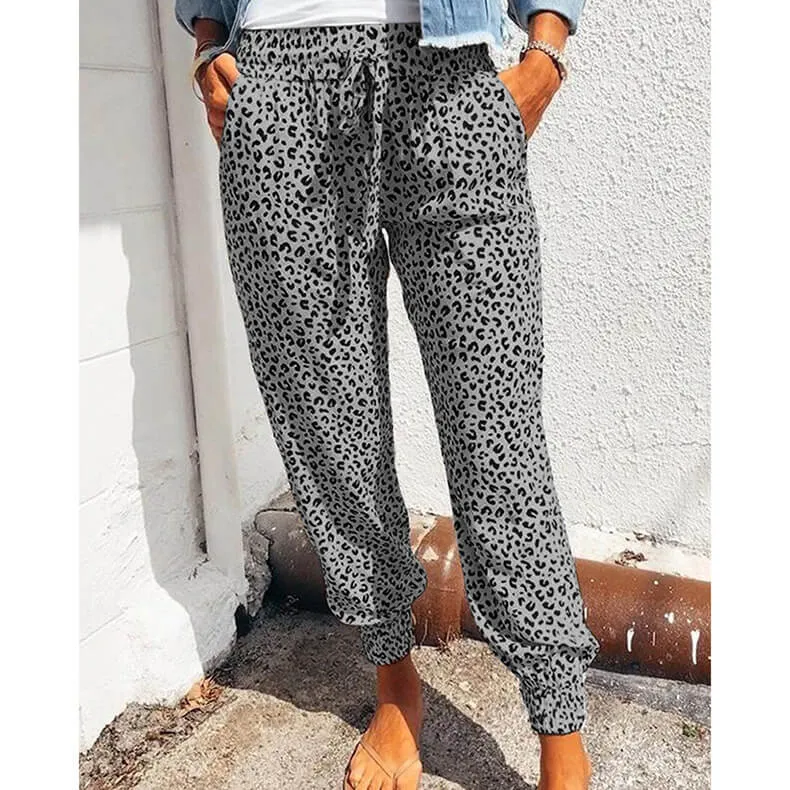 Cozy Chic Leopard Print Jogger Slacks  COLORS