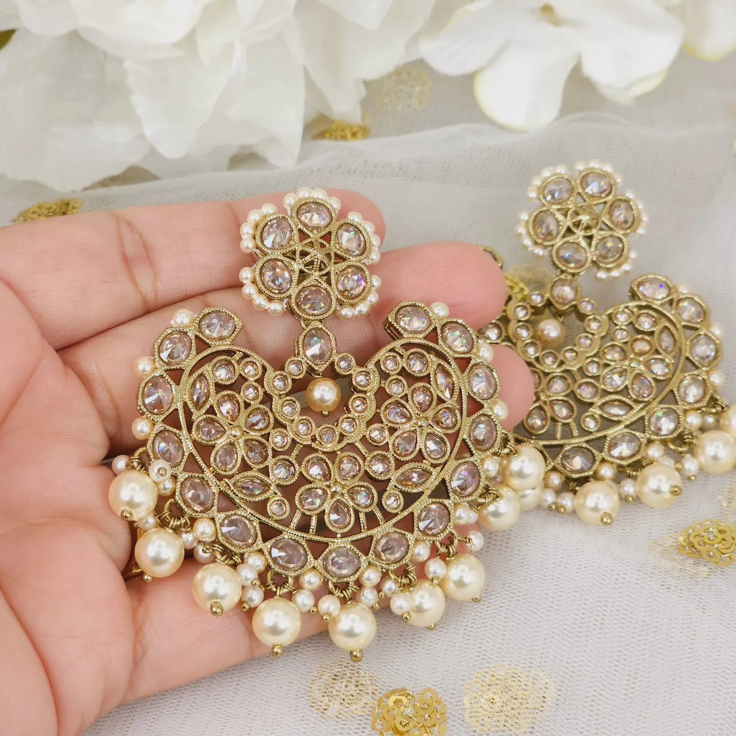 Dilruba Designer Chandbali Earrings