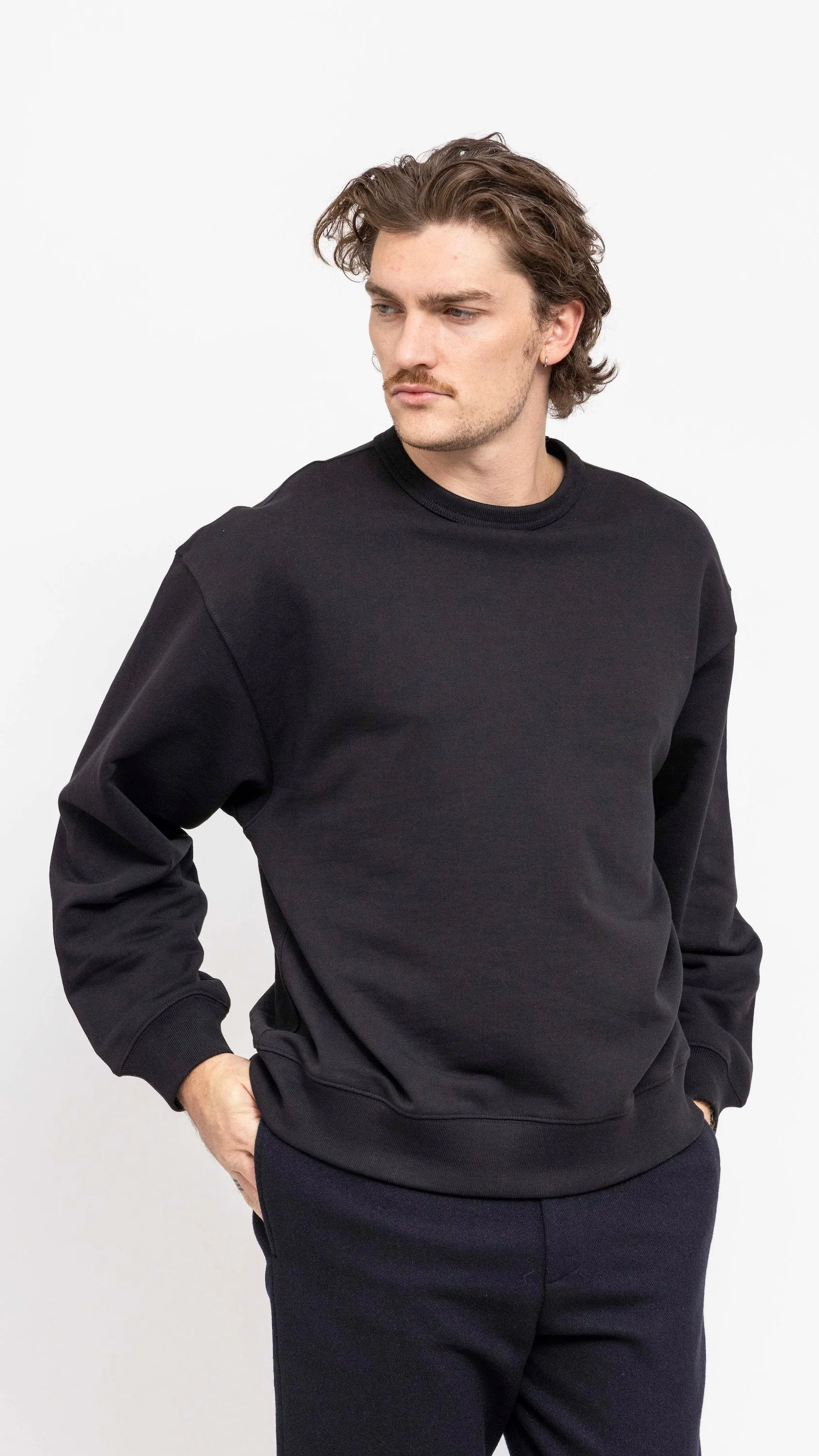 DRIES VAN NOTEN BLACK BOXY HAX SWEATSHIRT