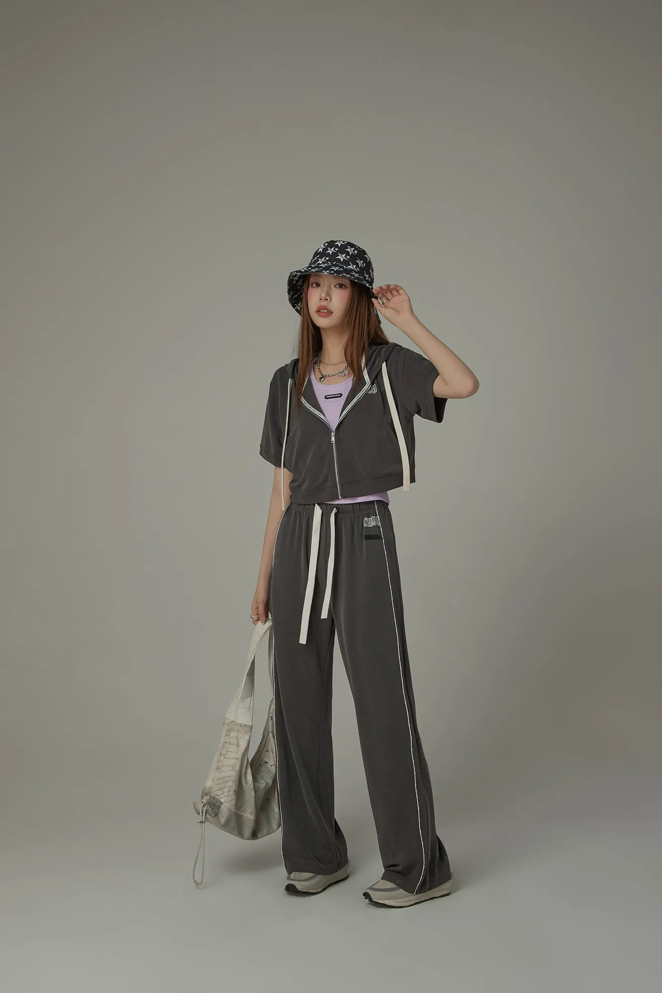 Elastic Waist?Wide Banding Casual Pants