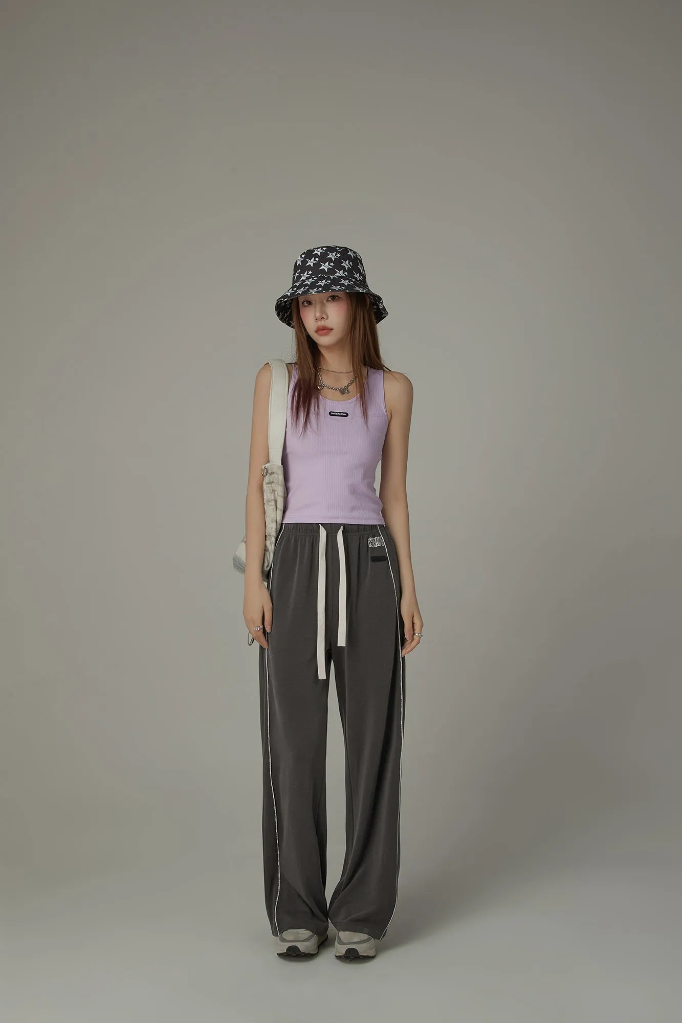 Elastic Waist?Wide Banding Casual Pants