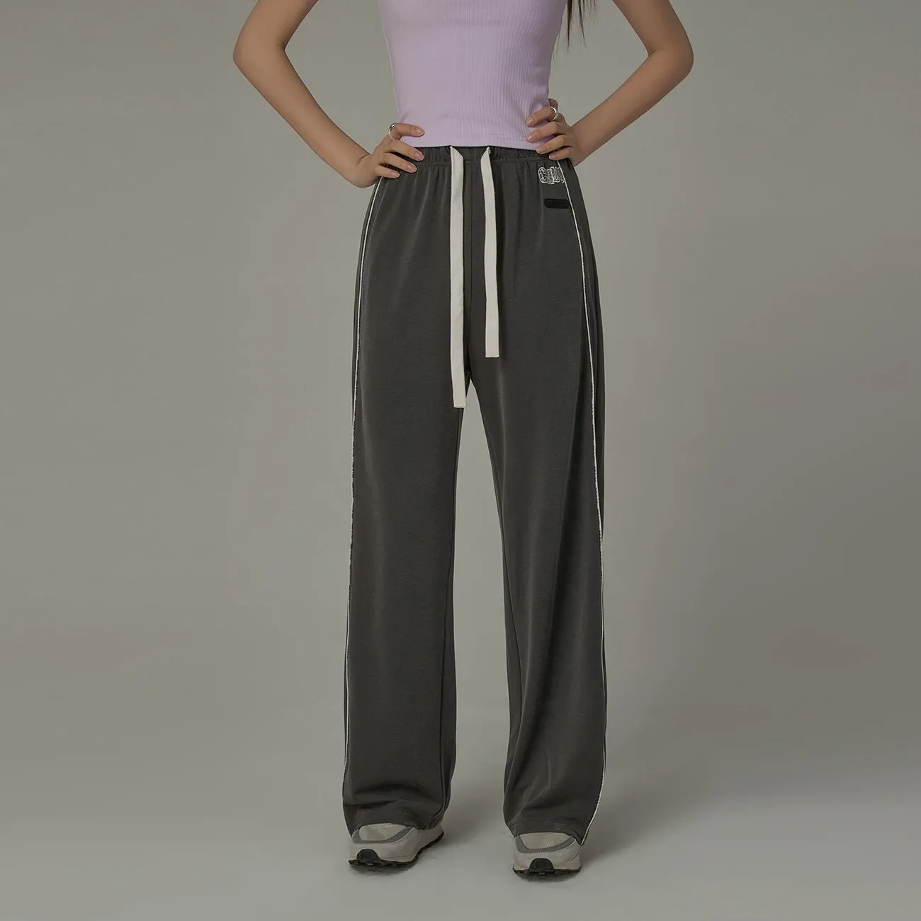 Elastic Waist?Wide Banding Casual Pants