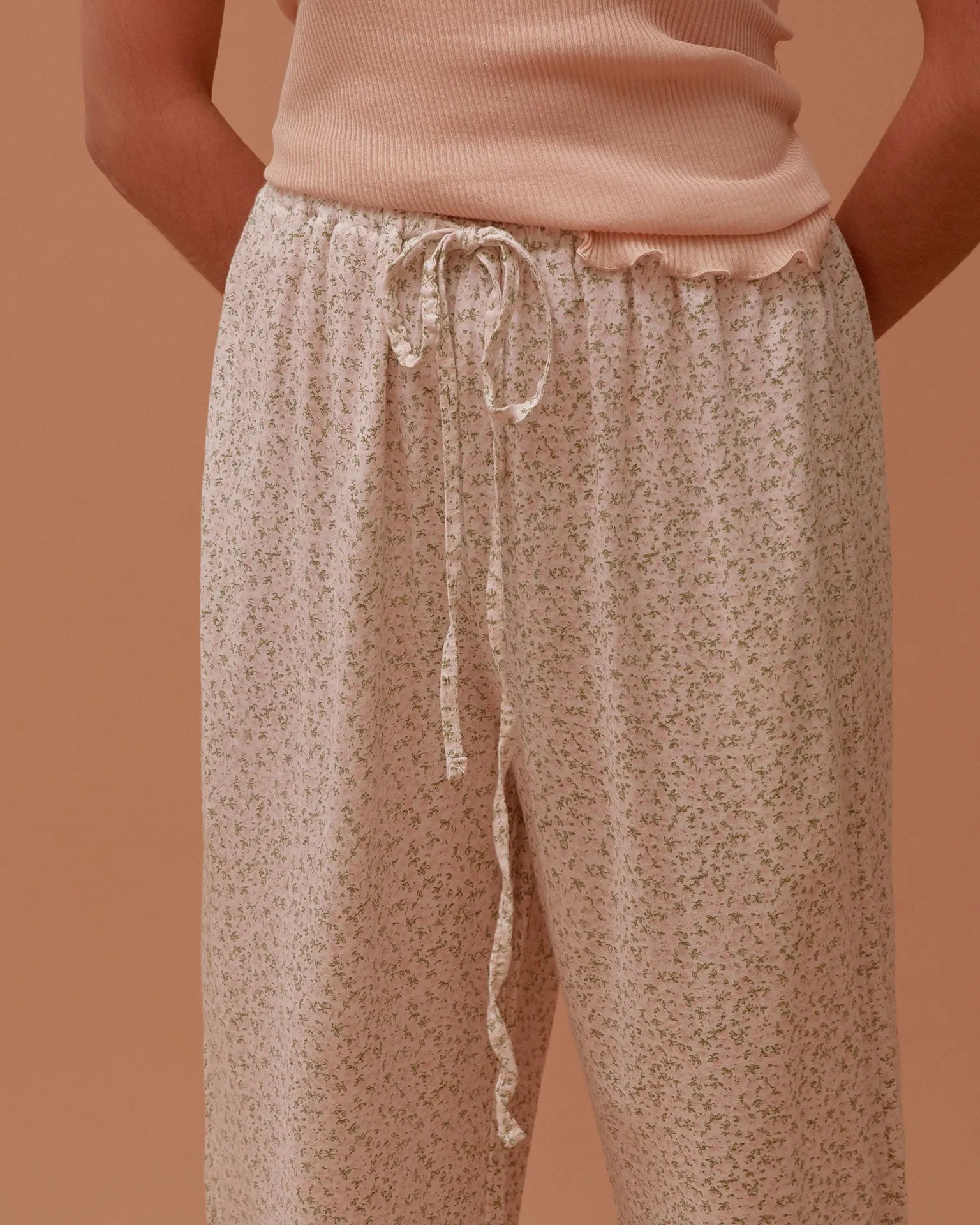 Floral Elastic Pants