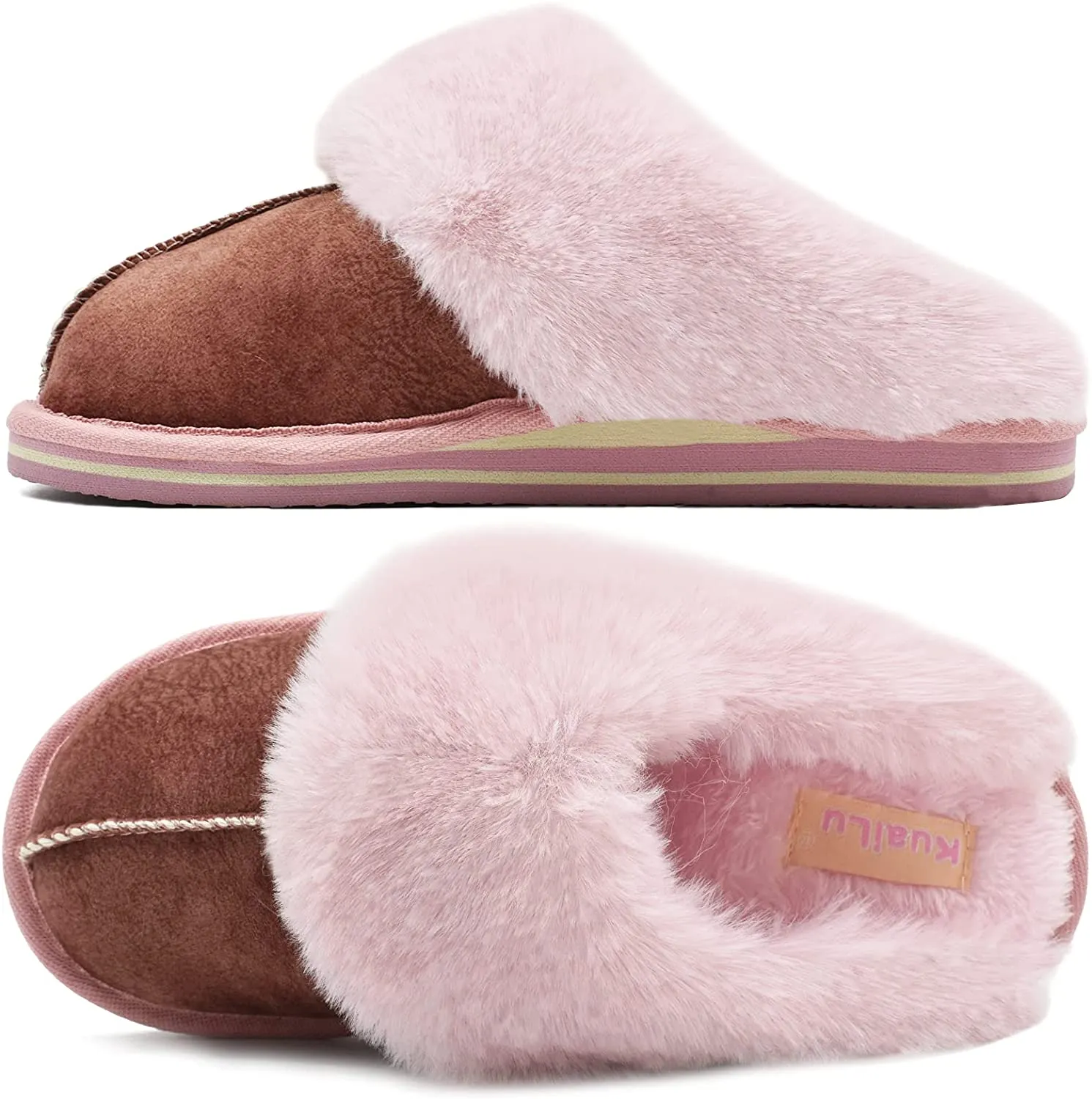 Fluffy Black Dual Memory Foam Slippers