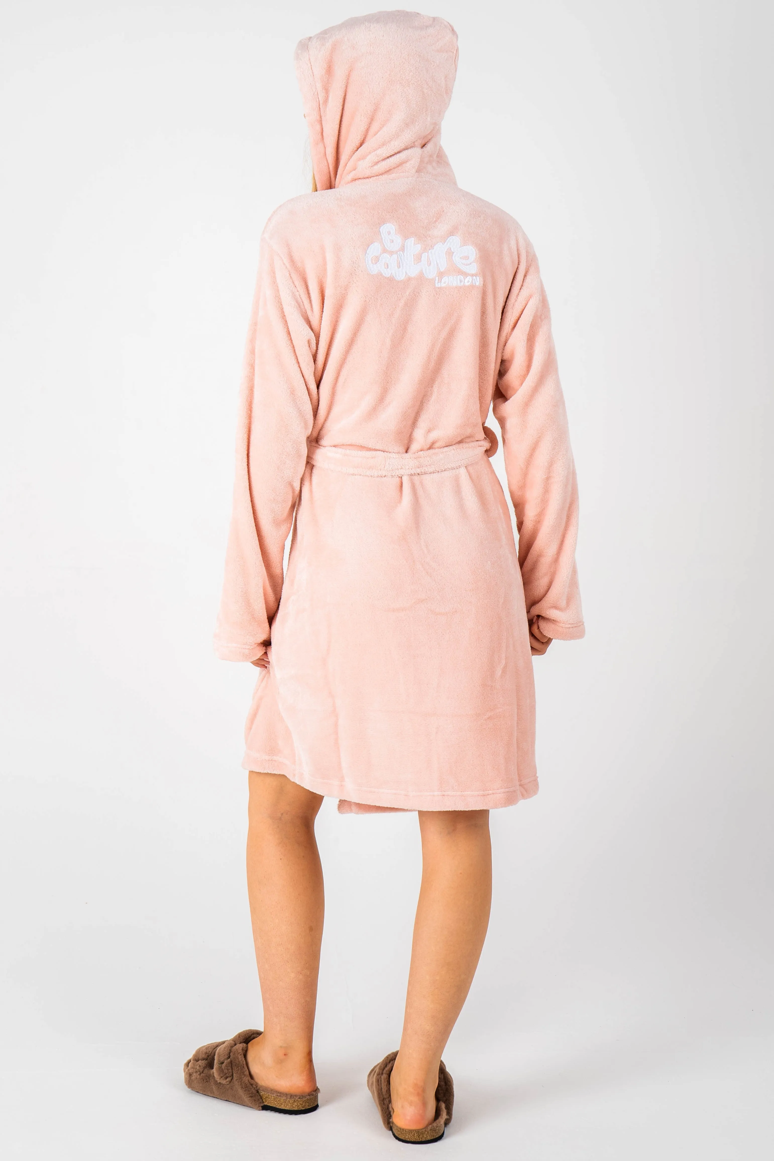 Fluffy Dressing Gown & PJ Set Bundle - Pink/Pink