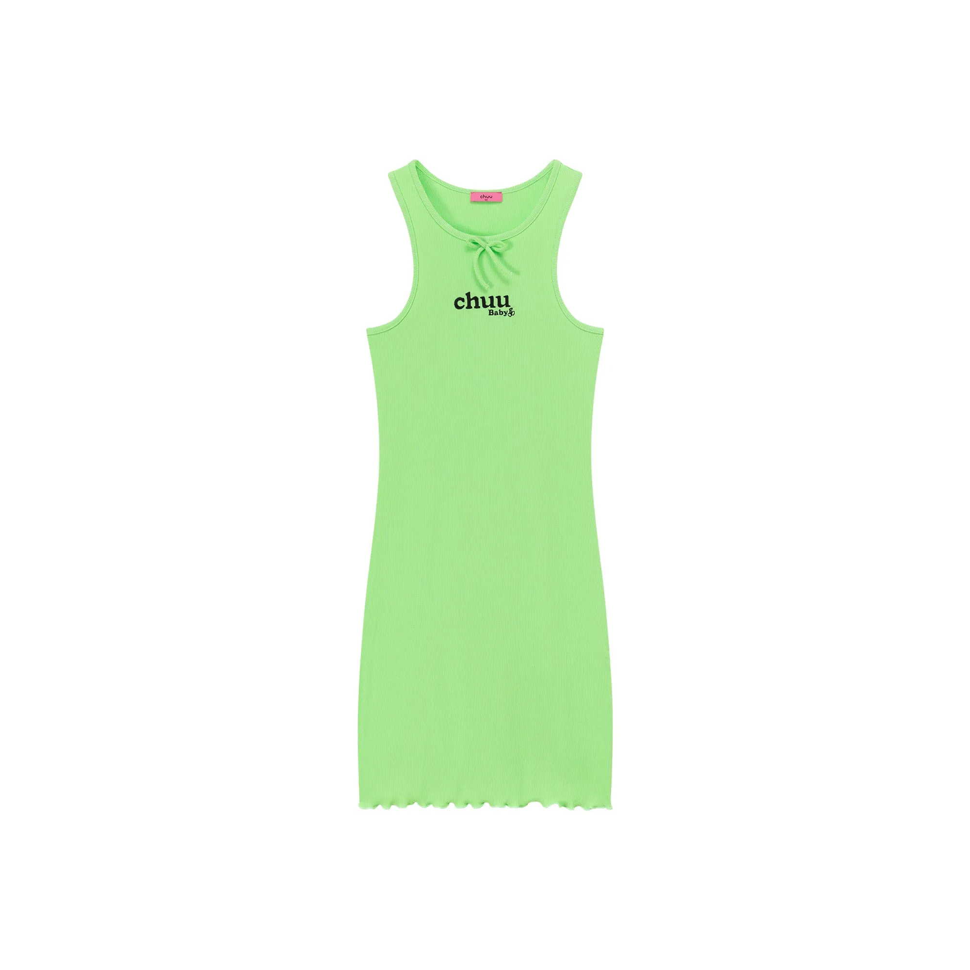 Frilly Hem Sleeveless Logo Mini Dress