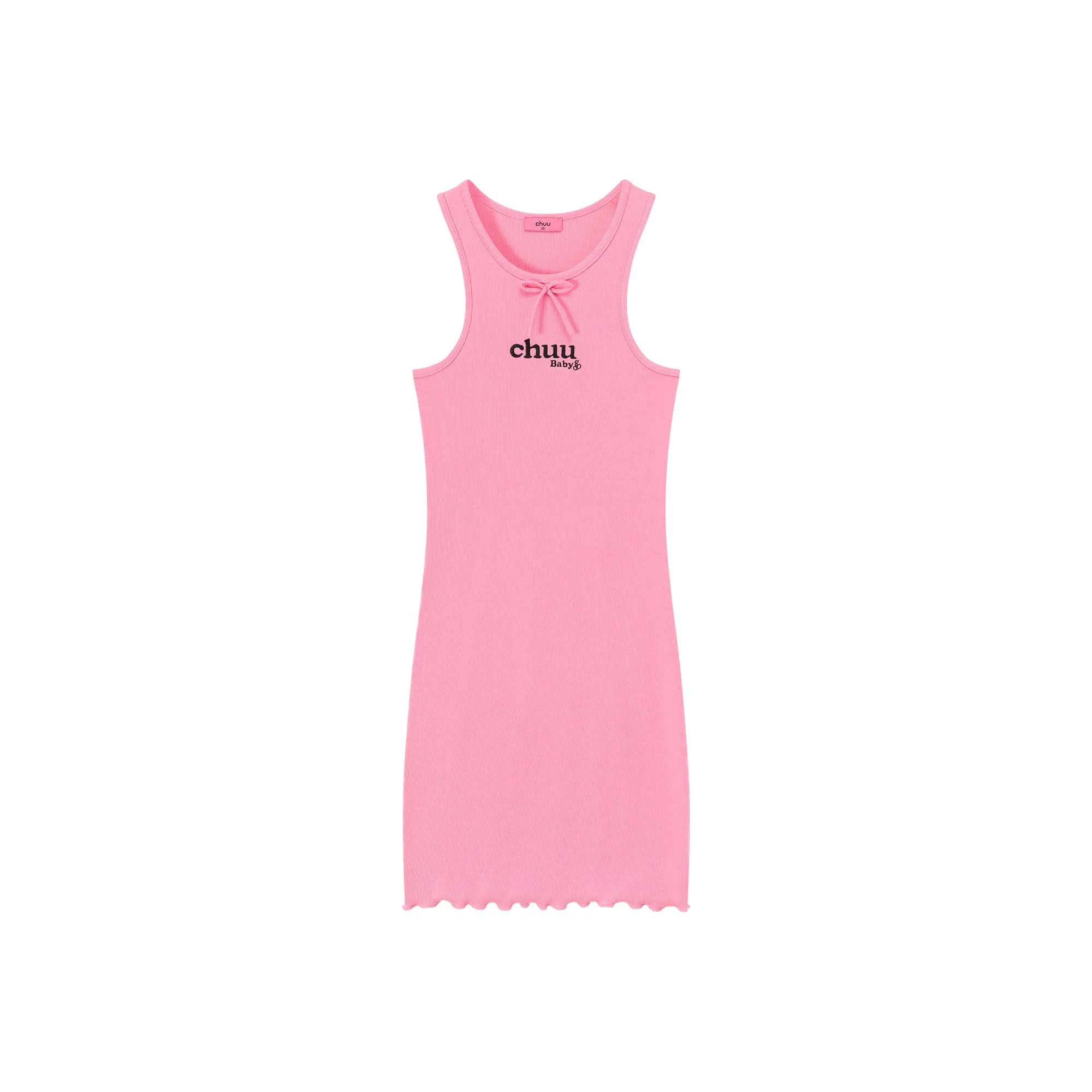 Frilly Hem Sleeveless Logo Mini Dress