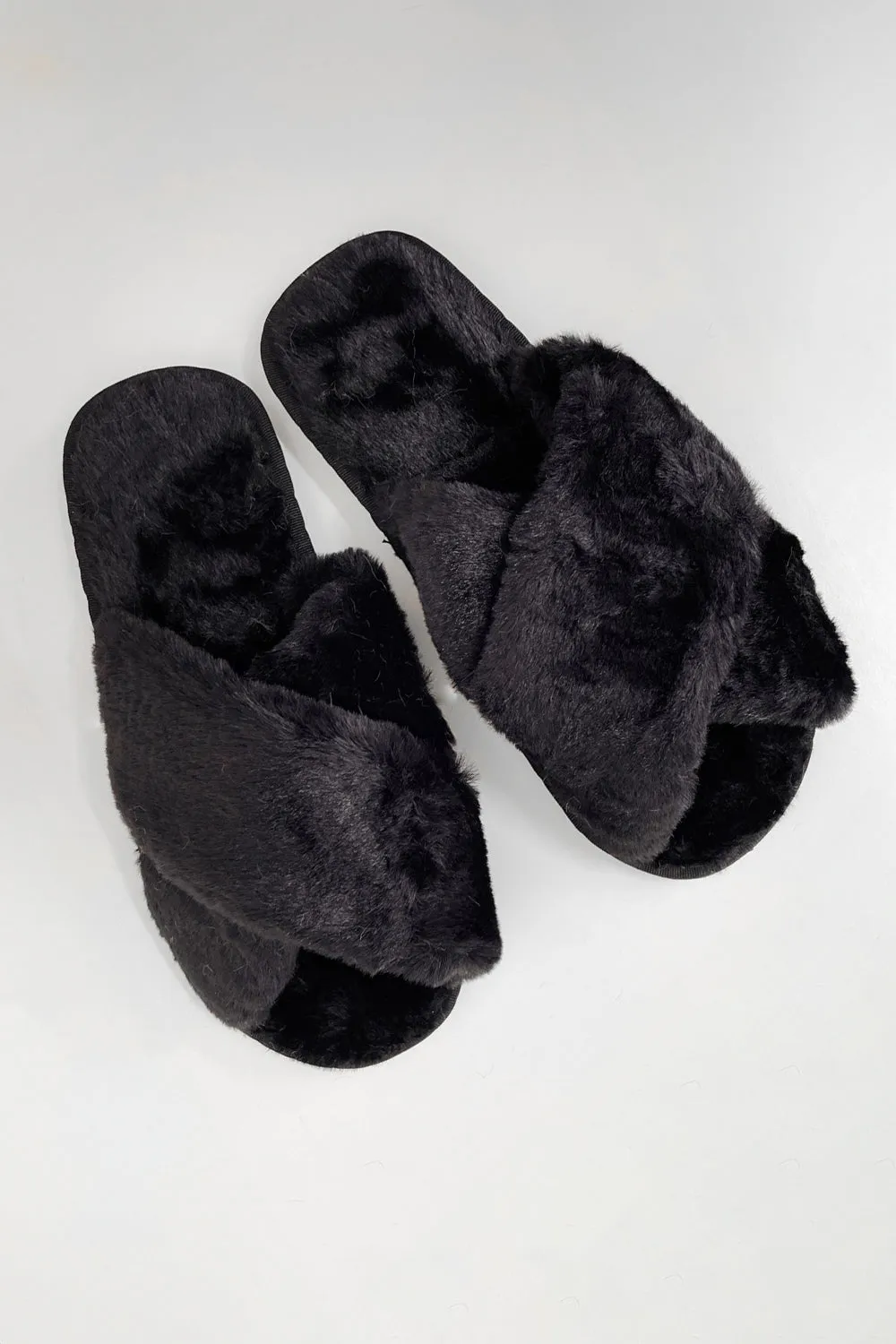 Gigi Fluffy Slippers - Black