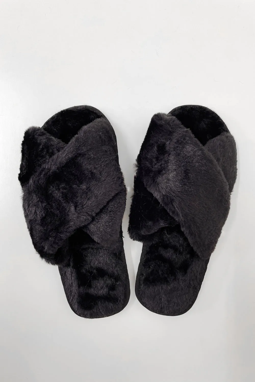 Gigi Fluffy Slippers - Black