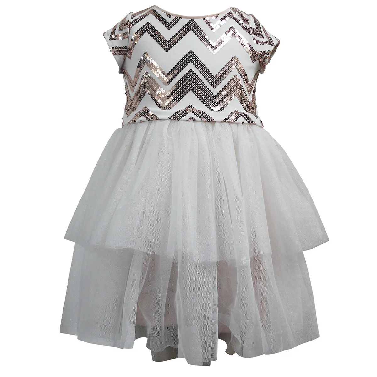 Girls Sequin Chevron Tutu Dress