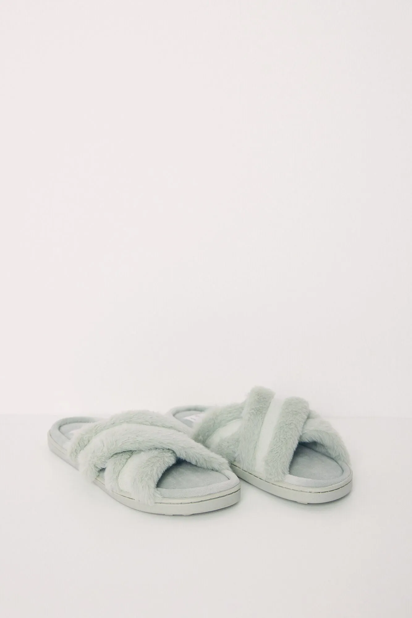 Green padded slippers