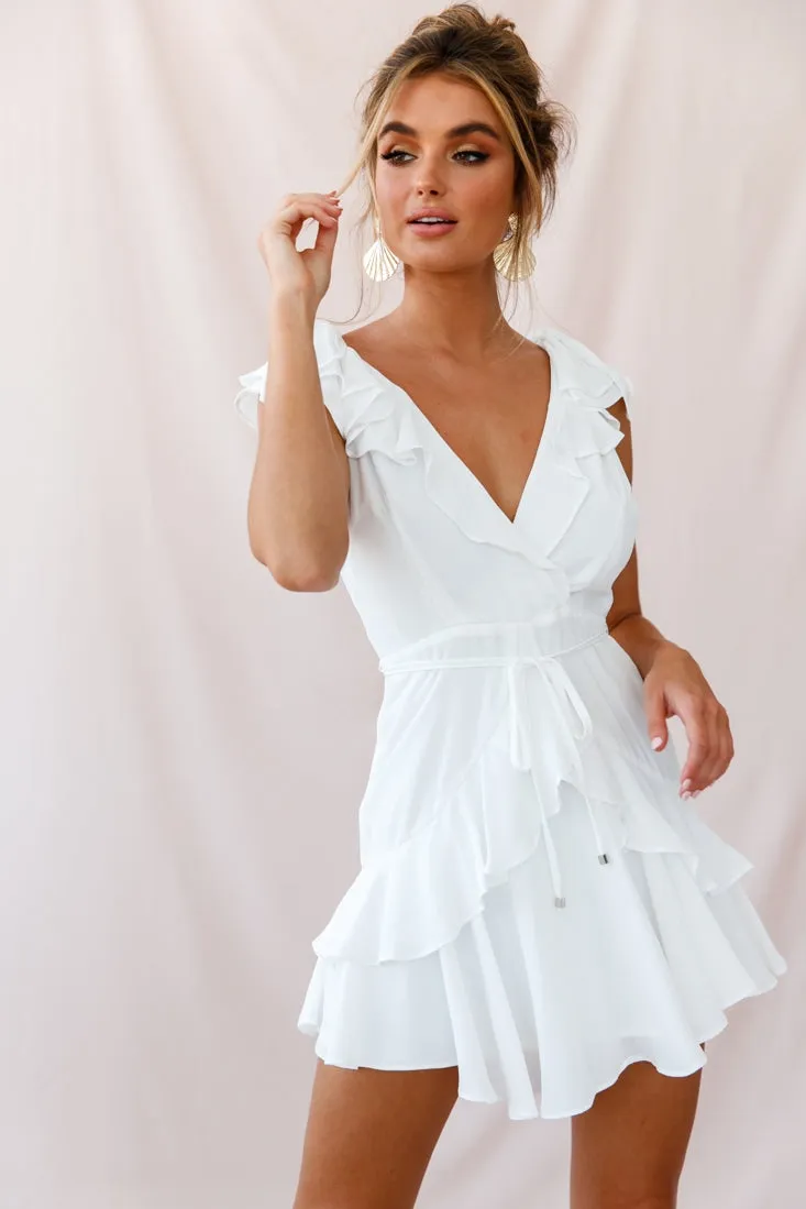 Jodi Ruffle Strap Tie-Back Dress White