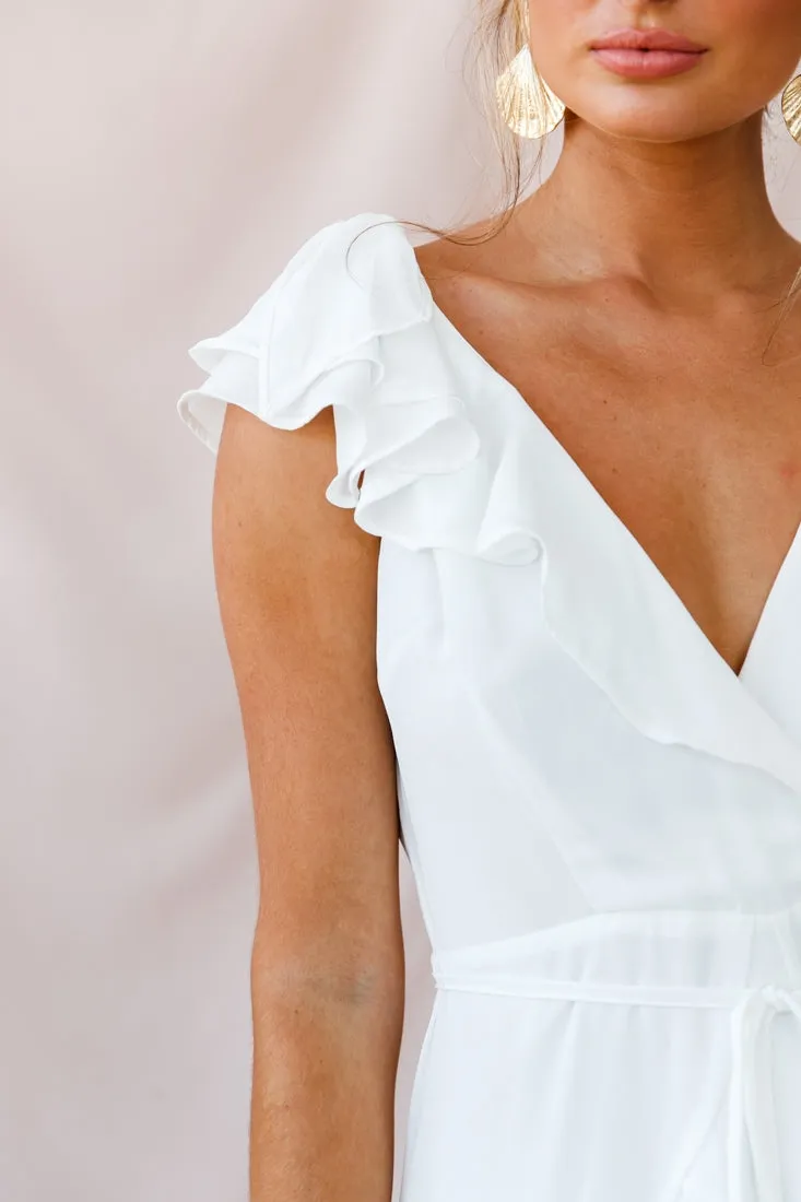 Jodi Ruffle Strap Tie-Back Dress White