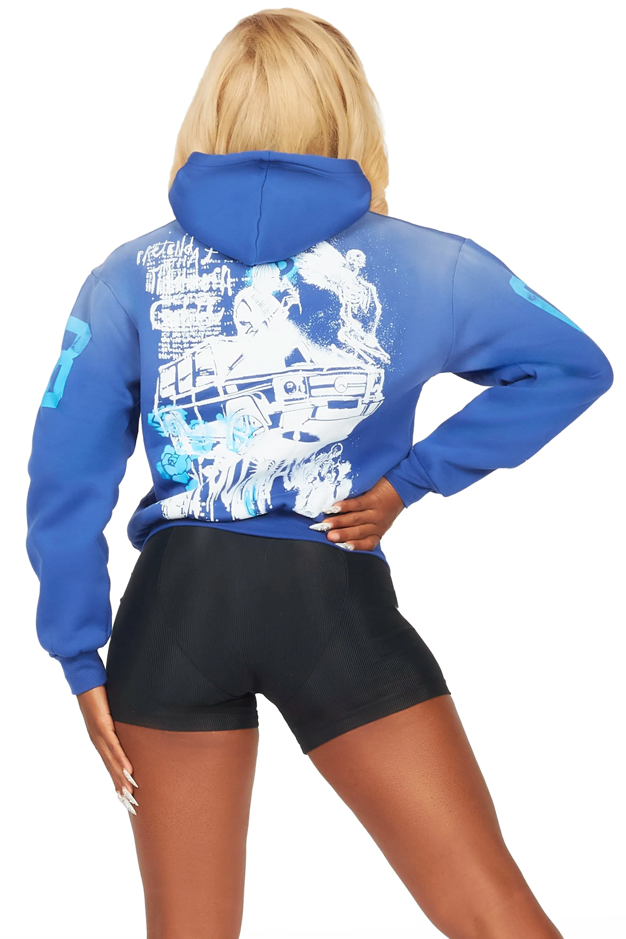 Kamille Royal Blue Oversized Hoodie