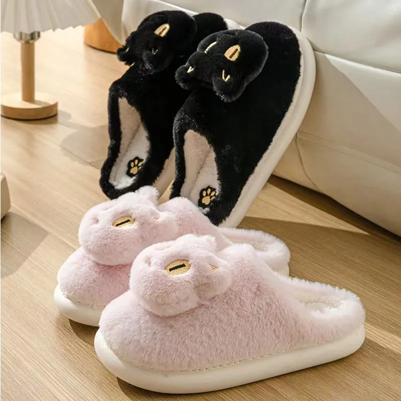 Kawaii Fluffy Cat Plush Slippers