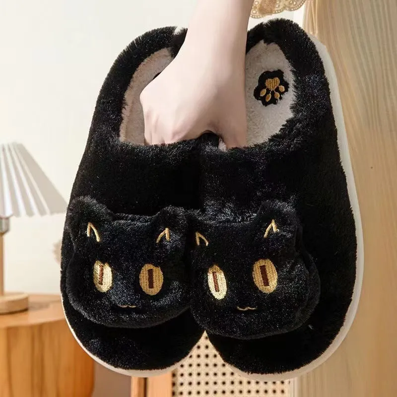 Kawaii Fluffy Cat Plush Slippers