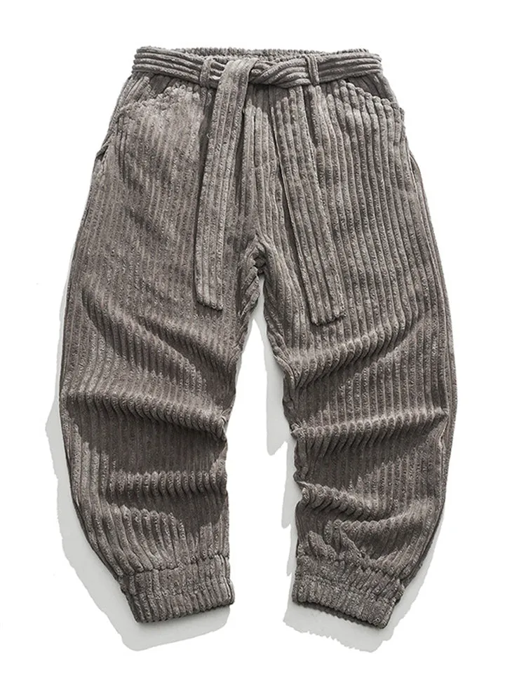 Men's Cozy Popular Corduroy Stripe Waistband Pants