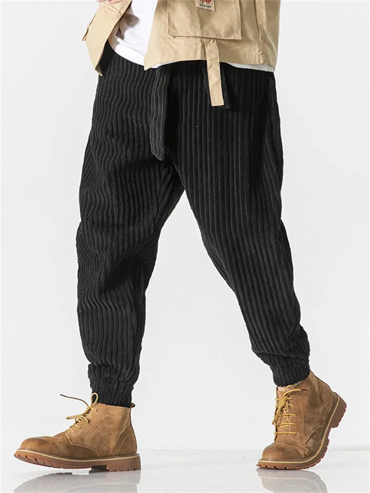 Men's Cozy Popular Corduroy Stripe Waistband Pants