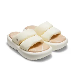 Padded Souble-strap Platform Sandals in White