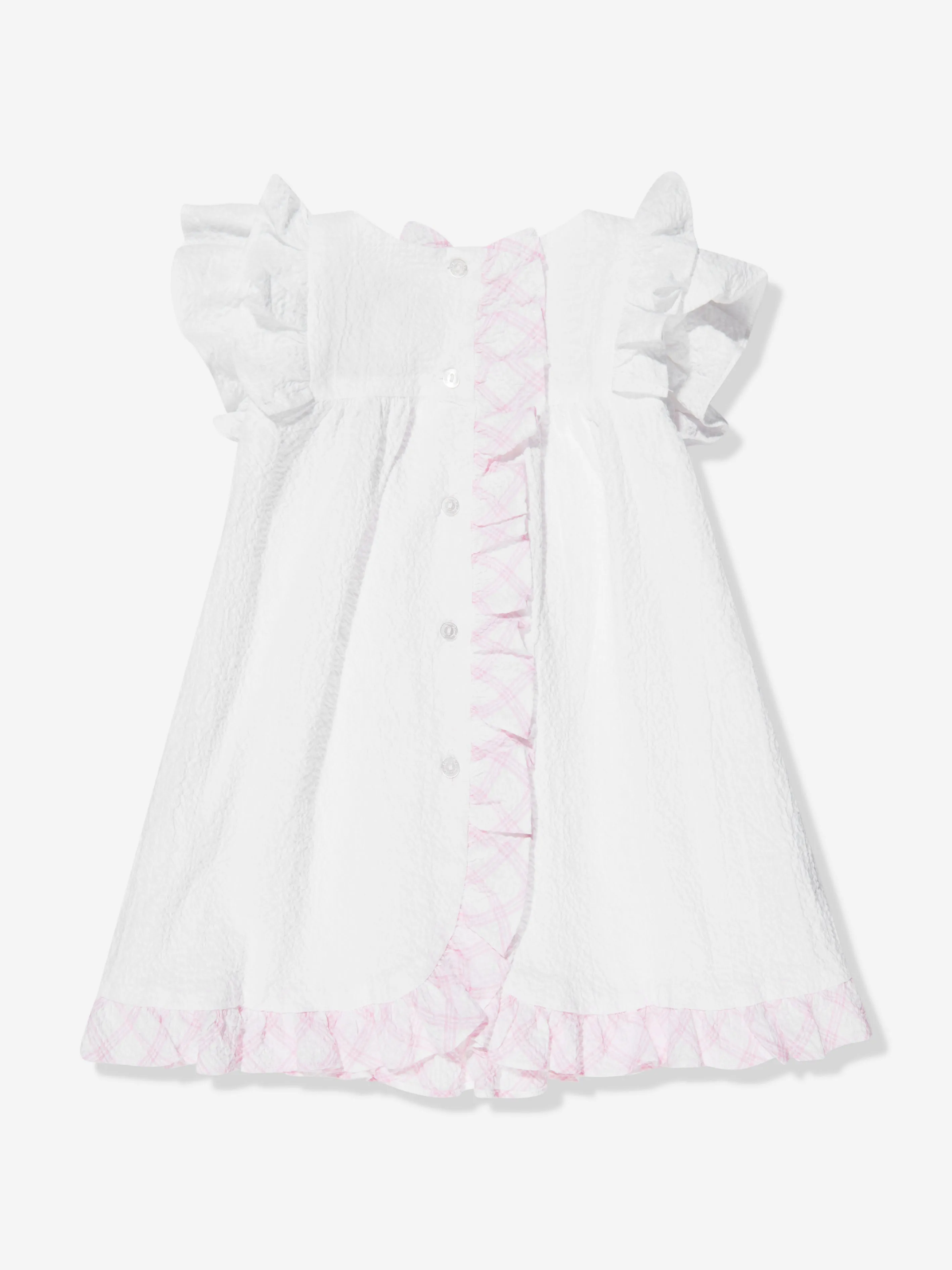 Patachou Baby Girls Frilly Bow Dress in White