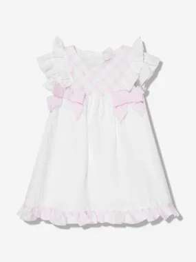 Patachou Baby Girls Frilly Bow Dress in White