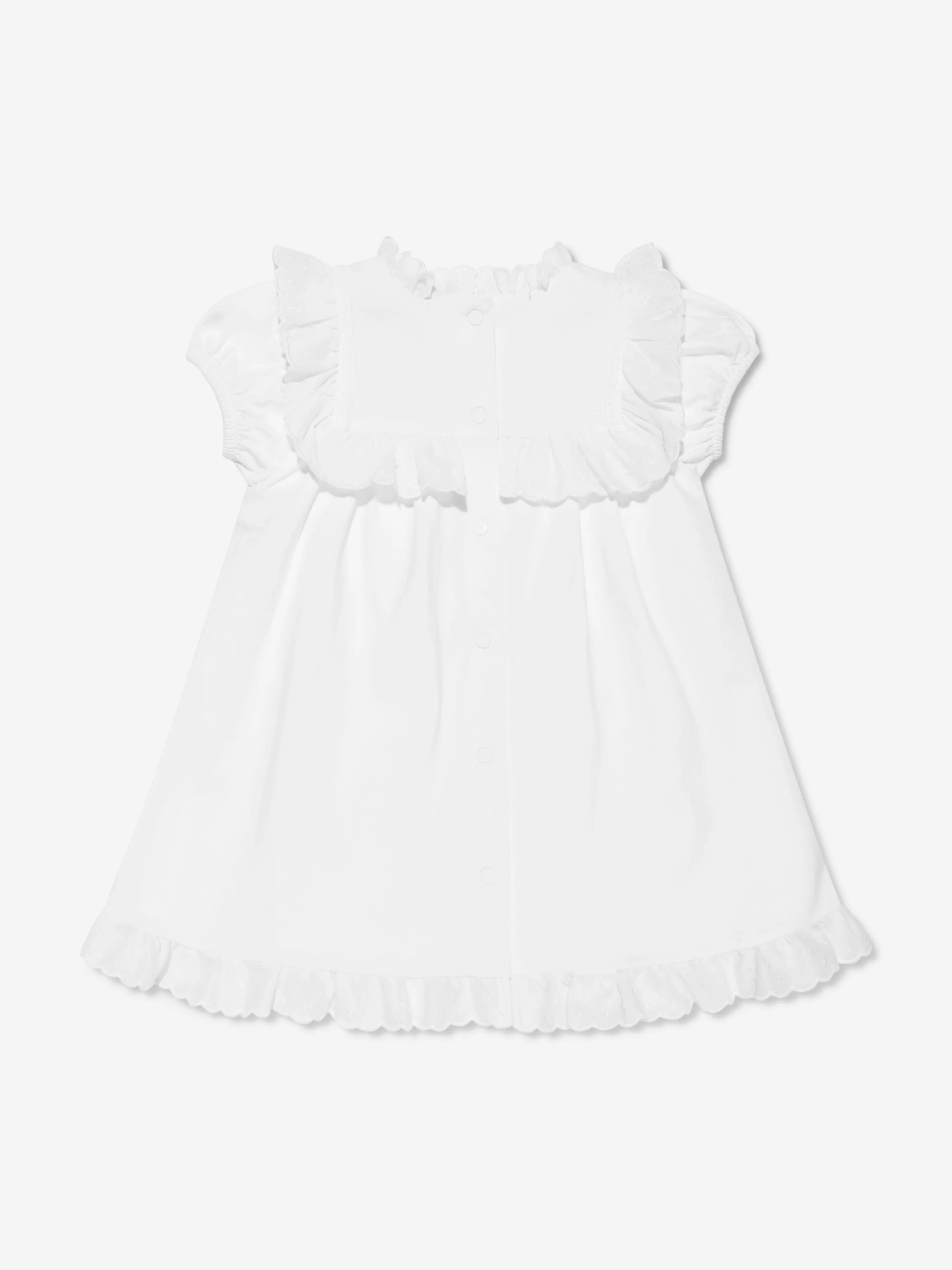 Patachou Baby Girls Frilly Trim Dress in White