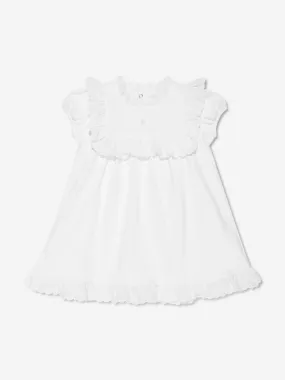 Patachou Baby Girls Frilly Trim Dress in White