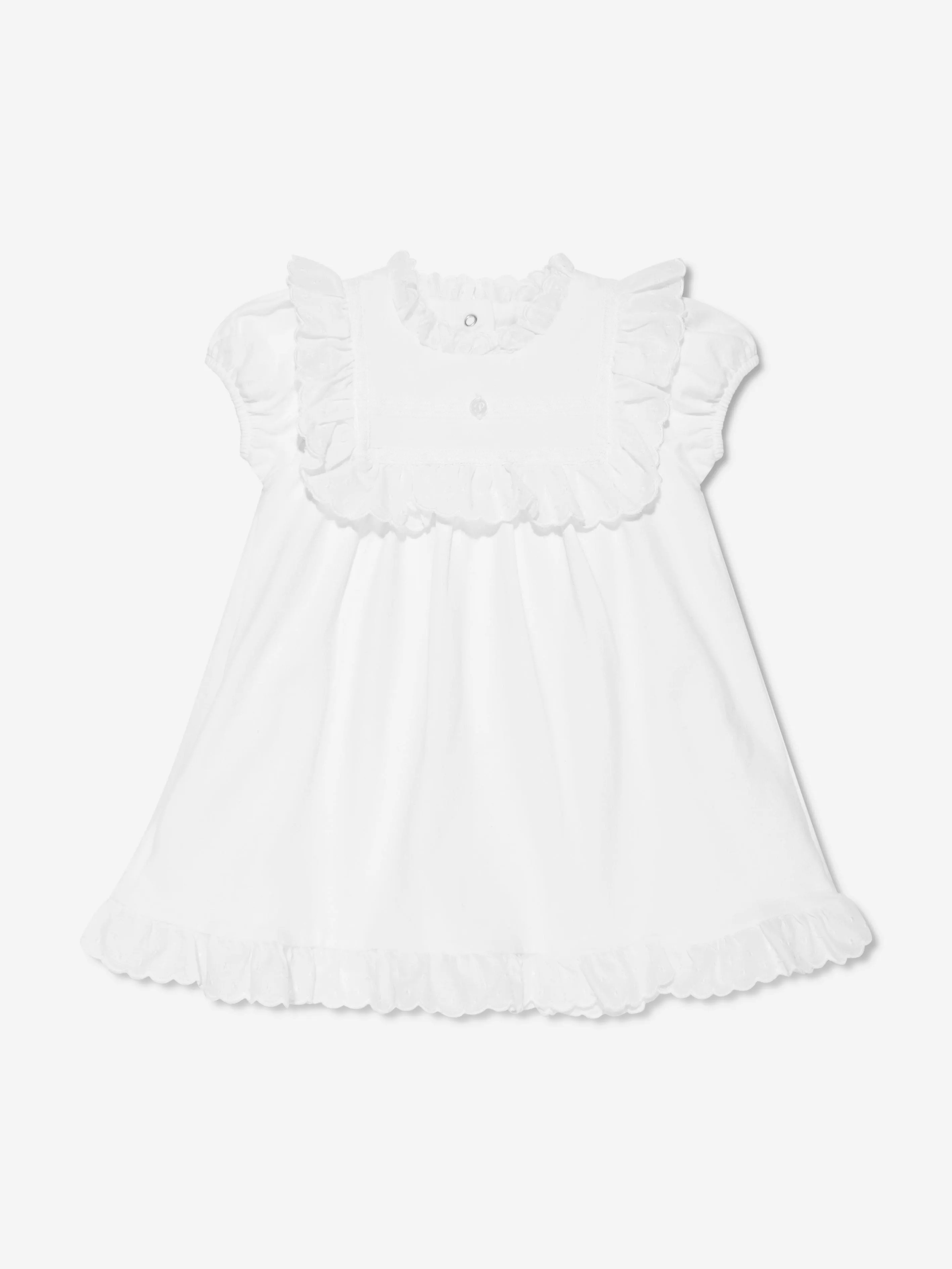 Patachou Baby Girls Frilly Trim Dress in White