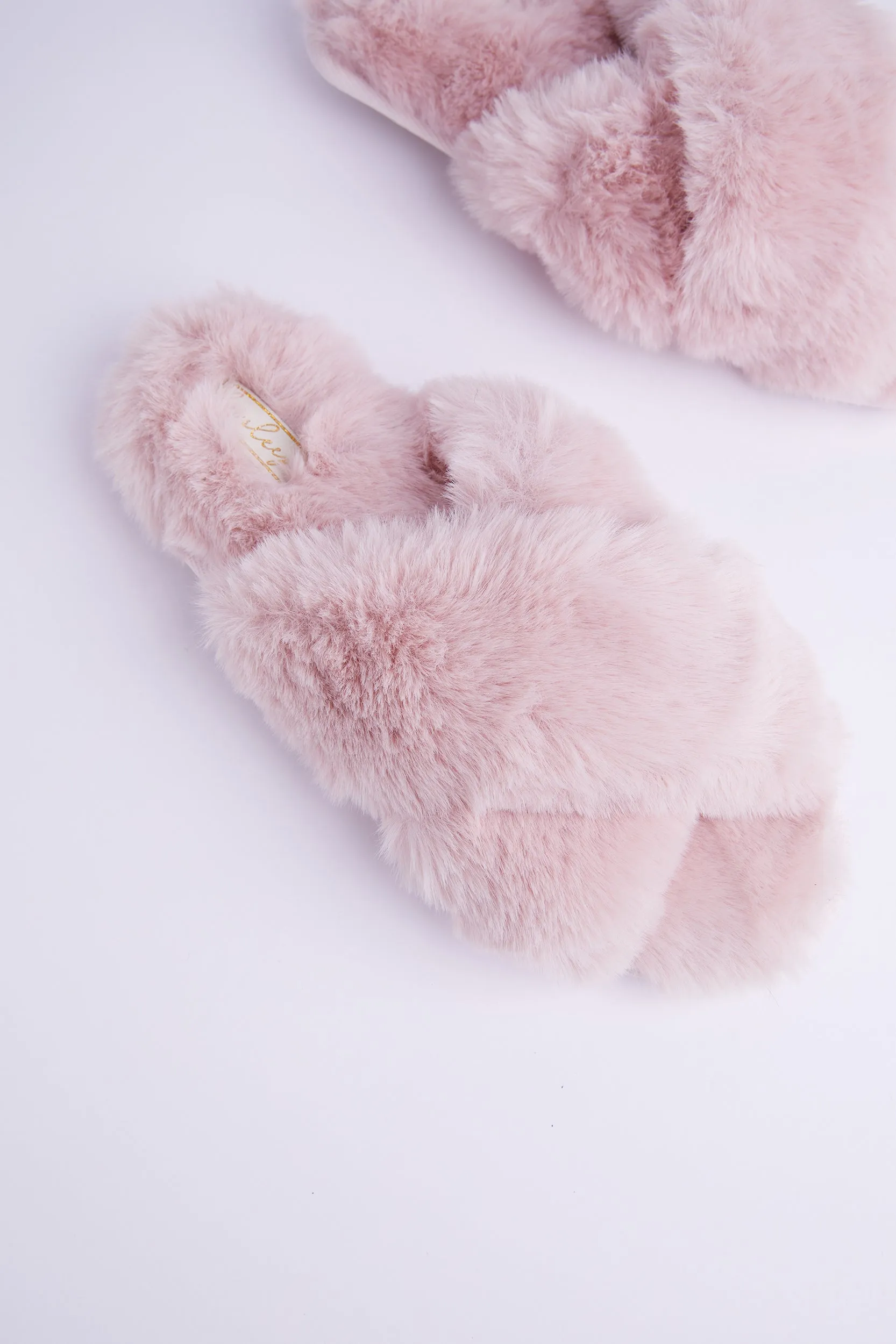 Personalised Luxury Fluffy Slippers - Pink