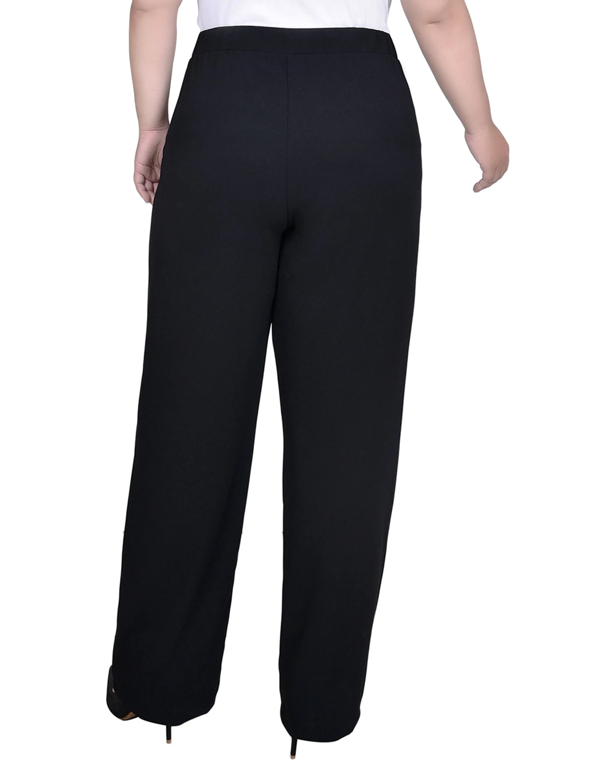 Plus Size Belted Scuba Crepe Pants