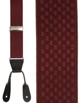 "Burgundy Checkers" Suspenders