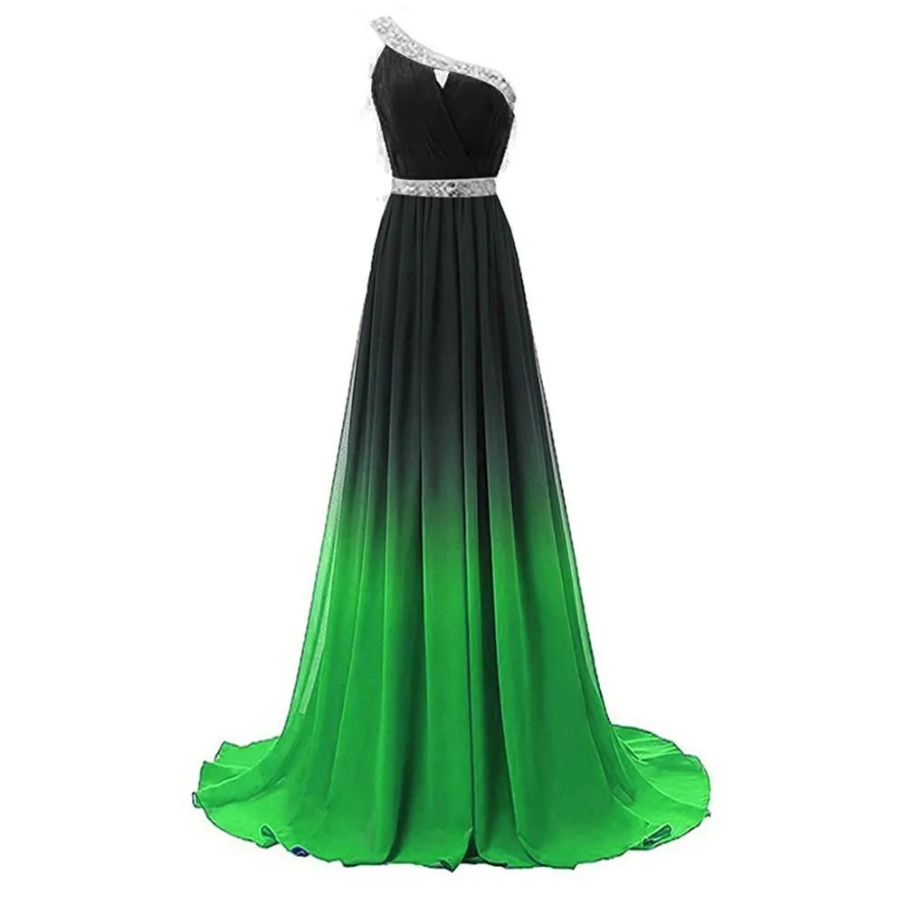 sd-hk Women's Gradient Chiffon Long Prom Dresses Formal Evening Party Gowns